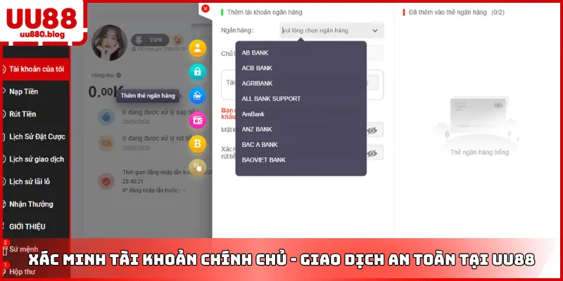 bảo mật thông tin giao dịch uu88