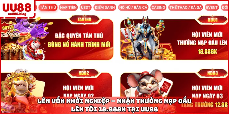 ưu đãi nạp tiền lần đầu uu88